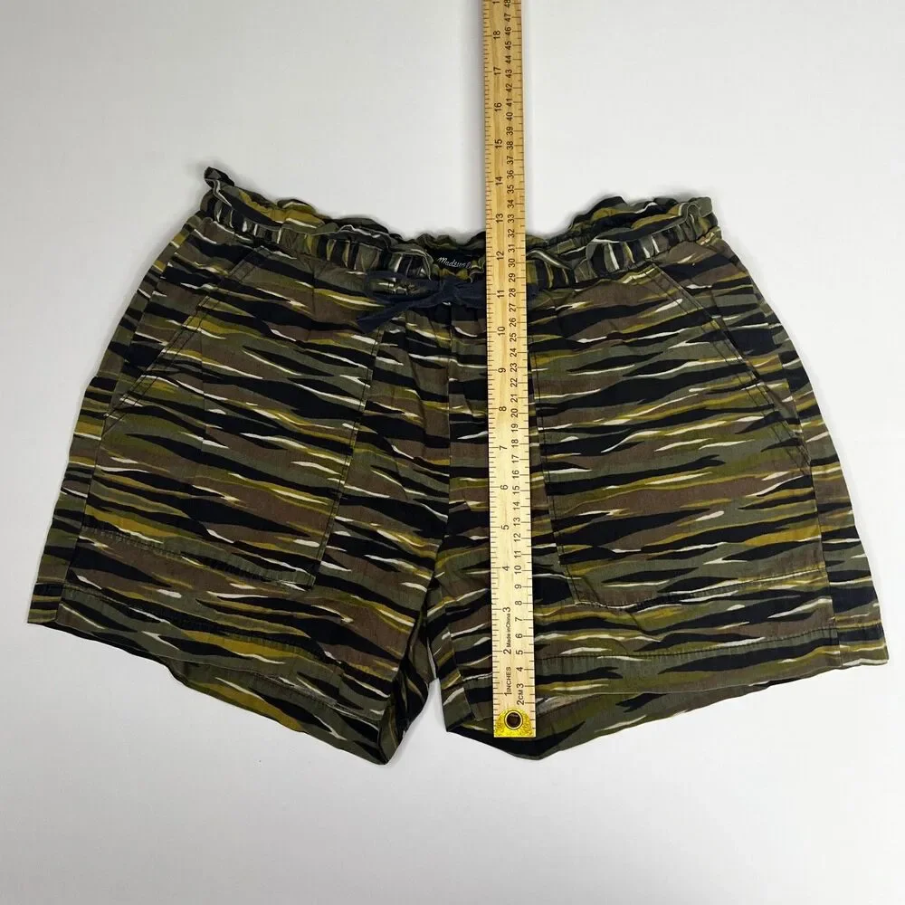 Madewell Size S Camo Print Shorts Drawstring Lightweight Pockets Elastic Waist